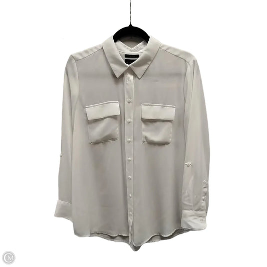 Blouse Long Sleeve By Investments In White, Size: M