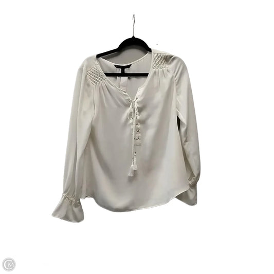 Blouse Long Sleeve By White House Black Market In Cream, Size: 6