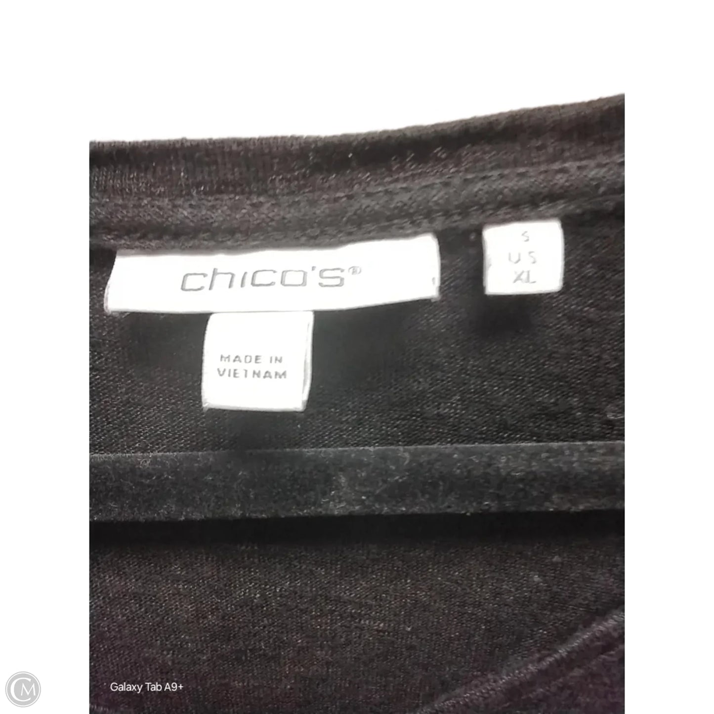 Top Short Sleeve By Chicos In Black, Size: Xl