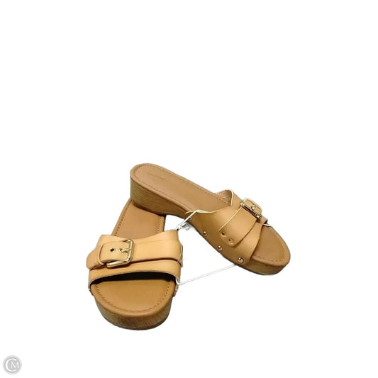 Sandals Heels Block By Universal Thread In Brown, Size: 7