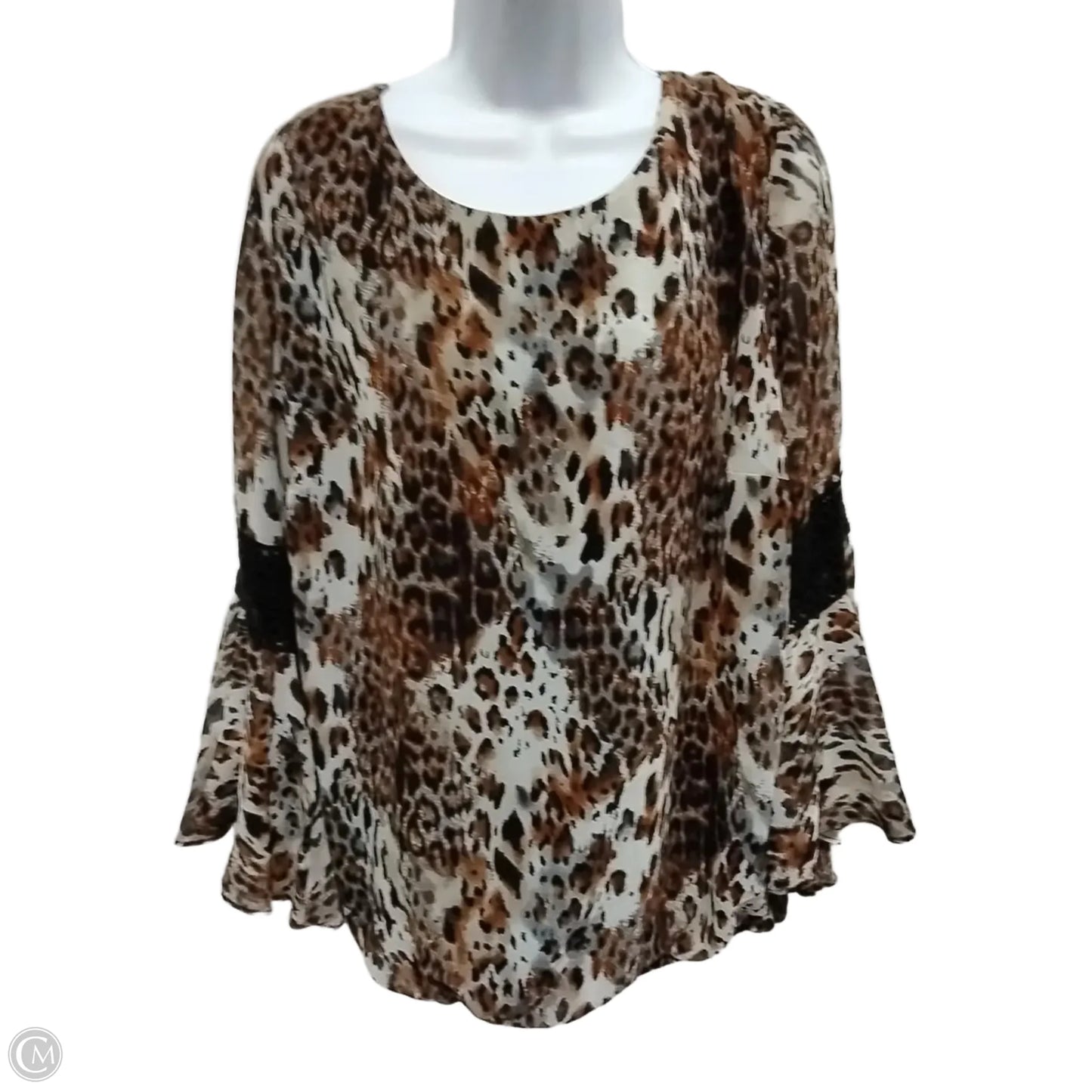 Blouse Long Sleeve By Cmf In Animal Print, Size: 1x