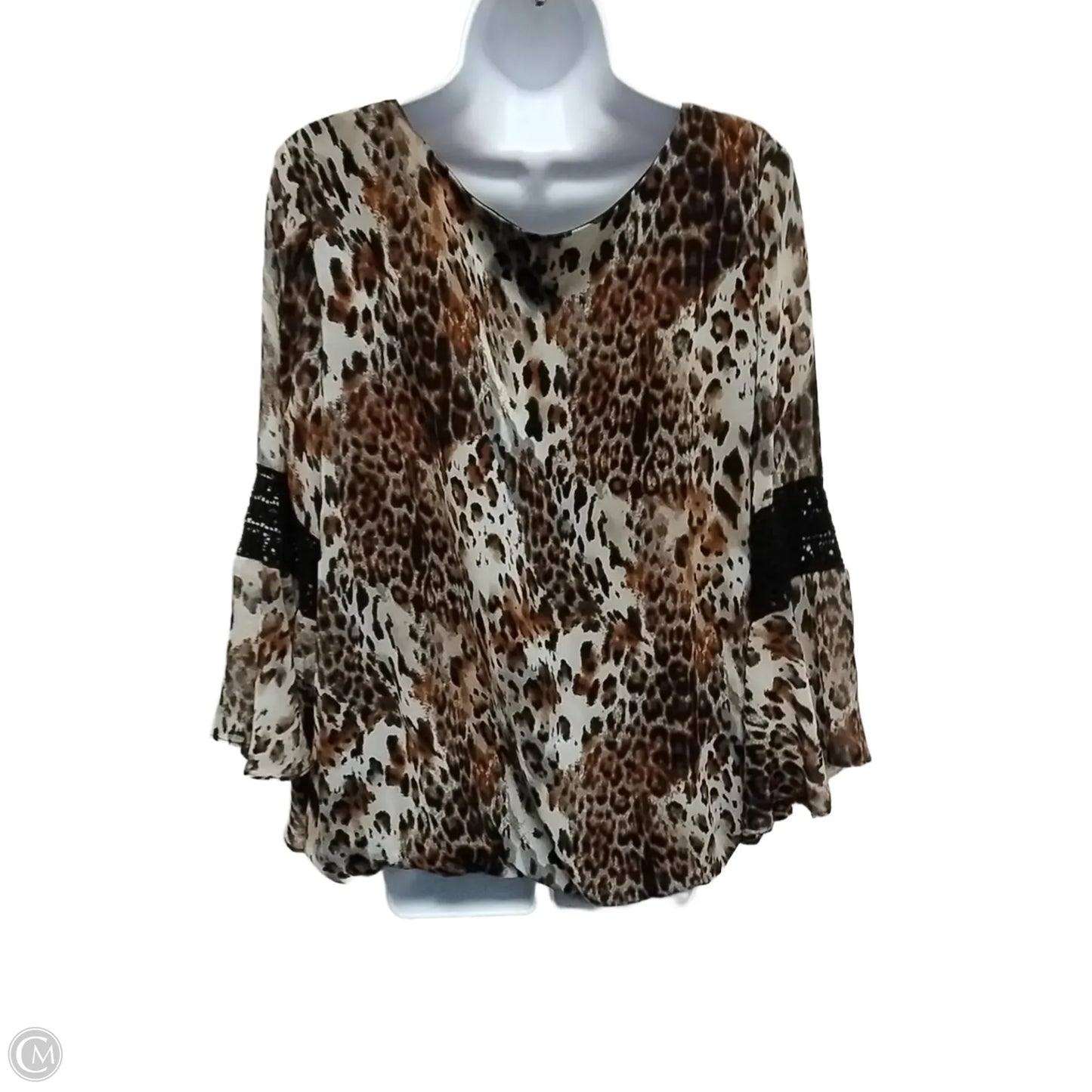 Blouse Long Sleeve By Cmf In Animal Print, Size: 1x