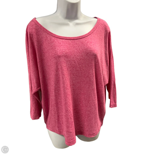 Top 3/4 Sleeve Basic By Mossimo In Pink, Size: L