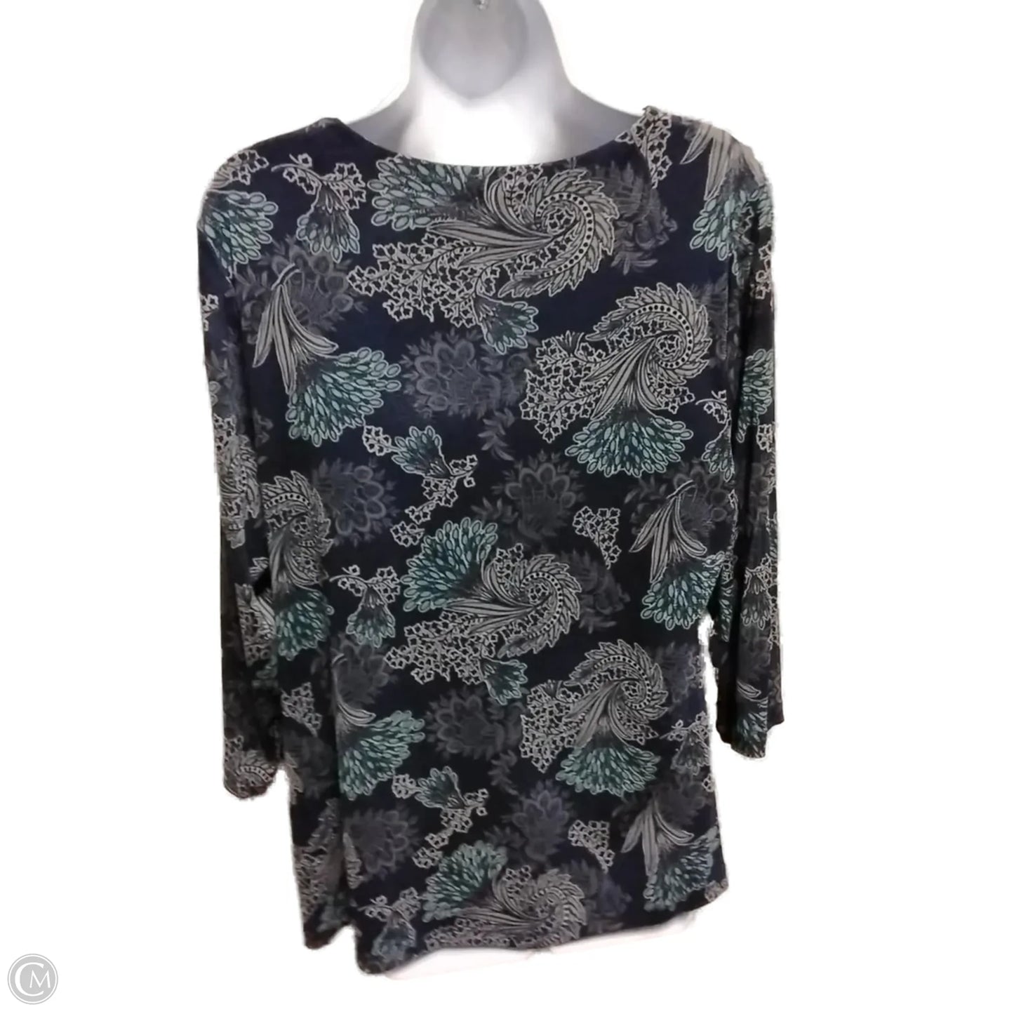 Blouse Long Sleeve By Croft And Barrow In Blue, Size: 1x