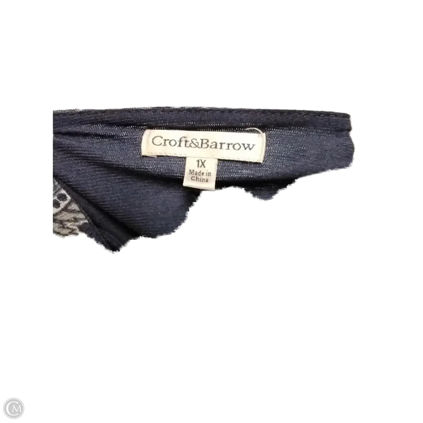 Blouse Long Sleeve By Croft And Barrow In Blue, Size: 1x