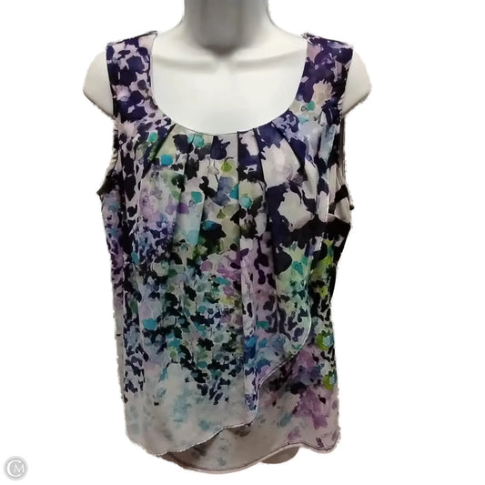 Blouse Sleeveless By Roz And Ali In Blue & Purple, Size: M
