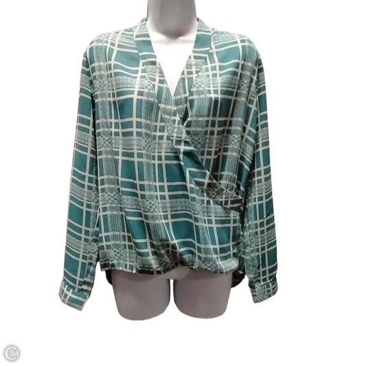 Blouse Long Sleeve By Cabi In Blue, Size: Xs