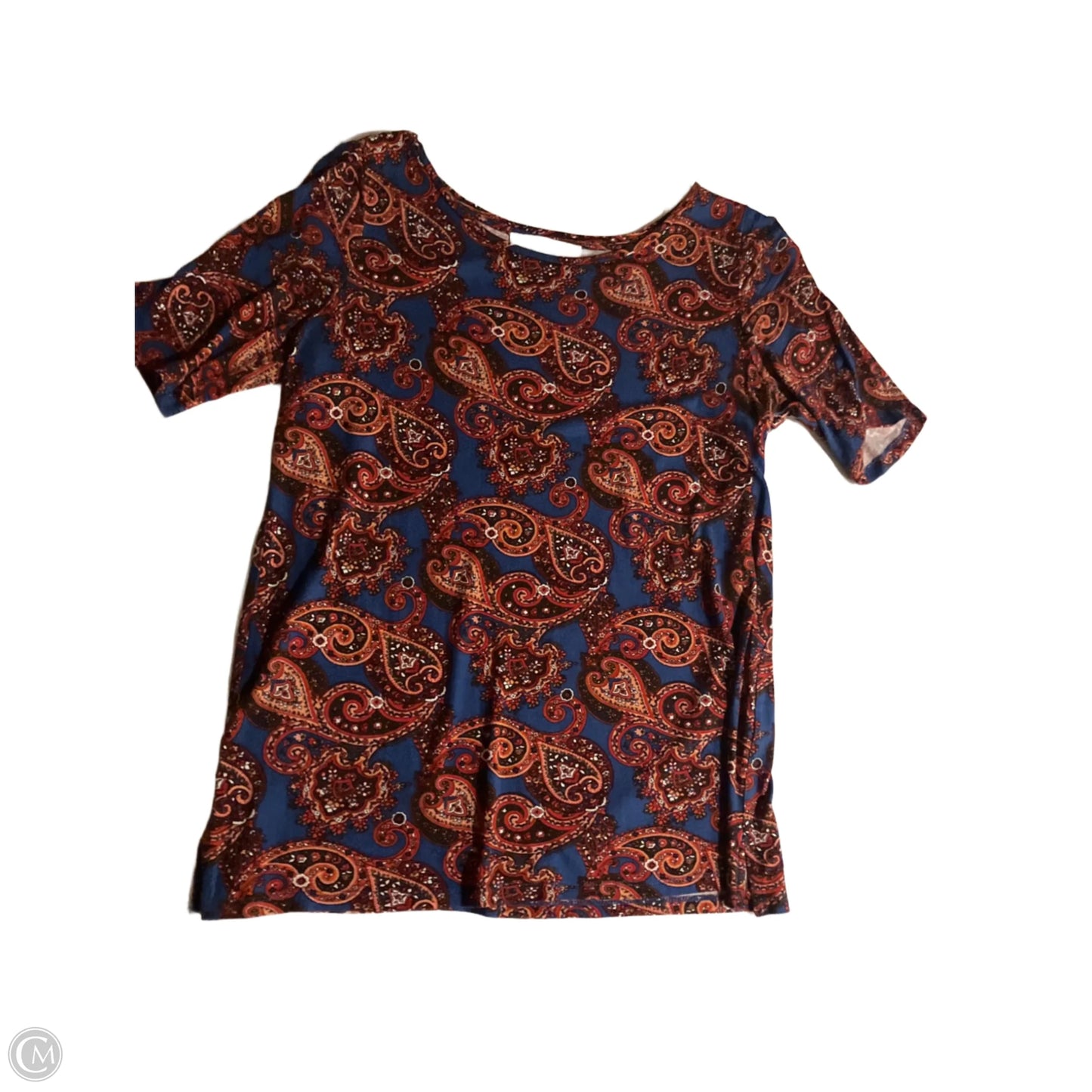 Blouse Short Sleeve By Loft In Multi-colored, Size: M