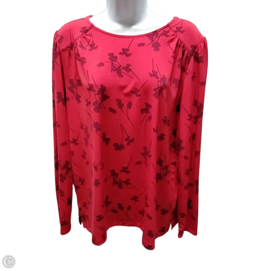 Blouse 3/4 Sleeve By Liz Claiborne In Red, Size: M