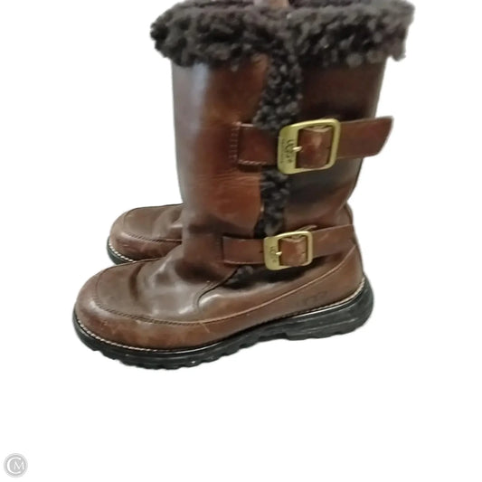 Boots Leather By Ugg In Brown, Size: 7