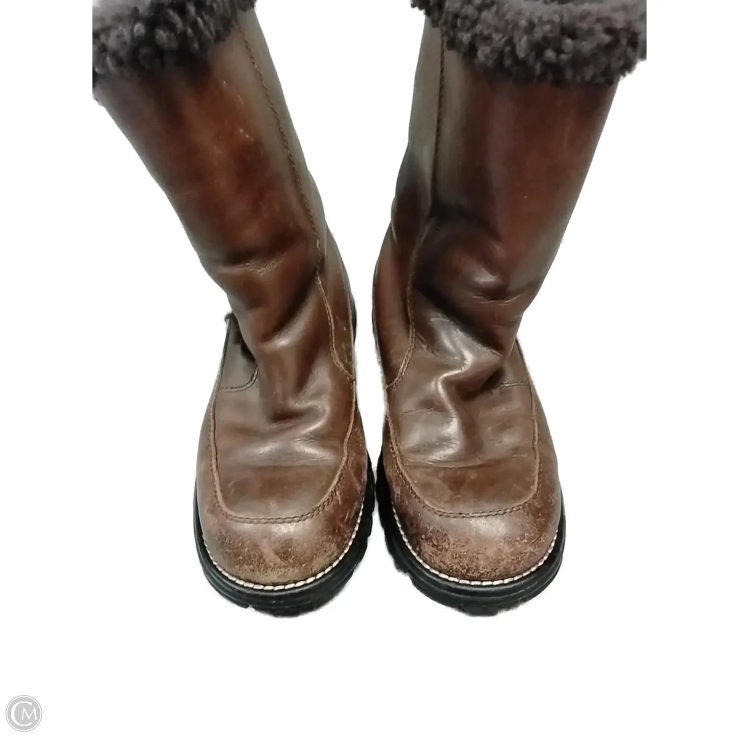 Boots Leather By Ugg In Brown, Size: 7