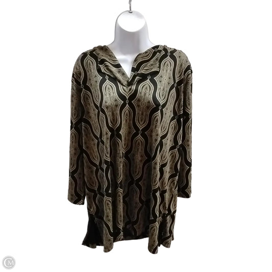 Blouse Long Sleeve By Liz Claiborne In Black, Size: 3x