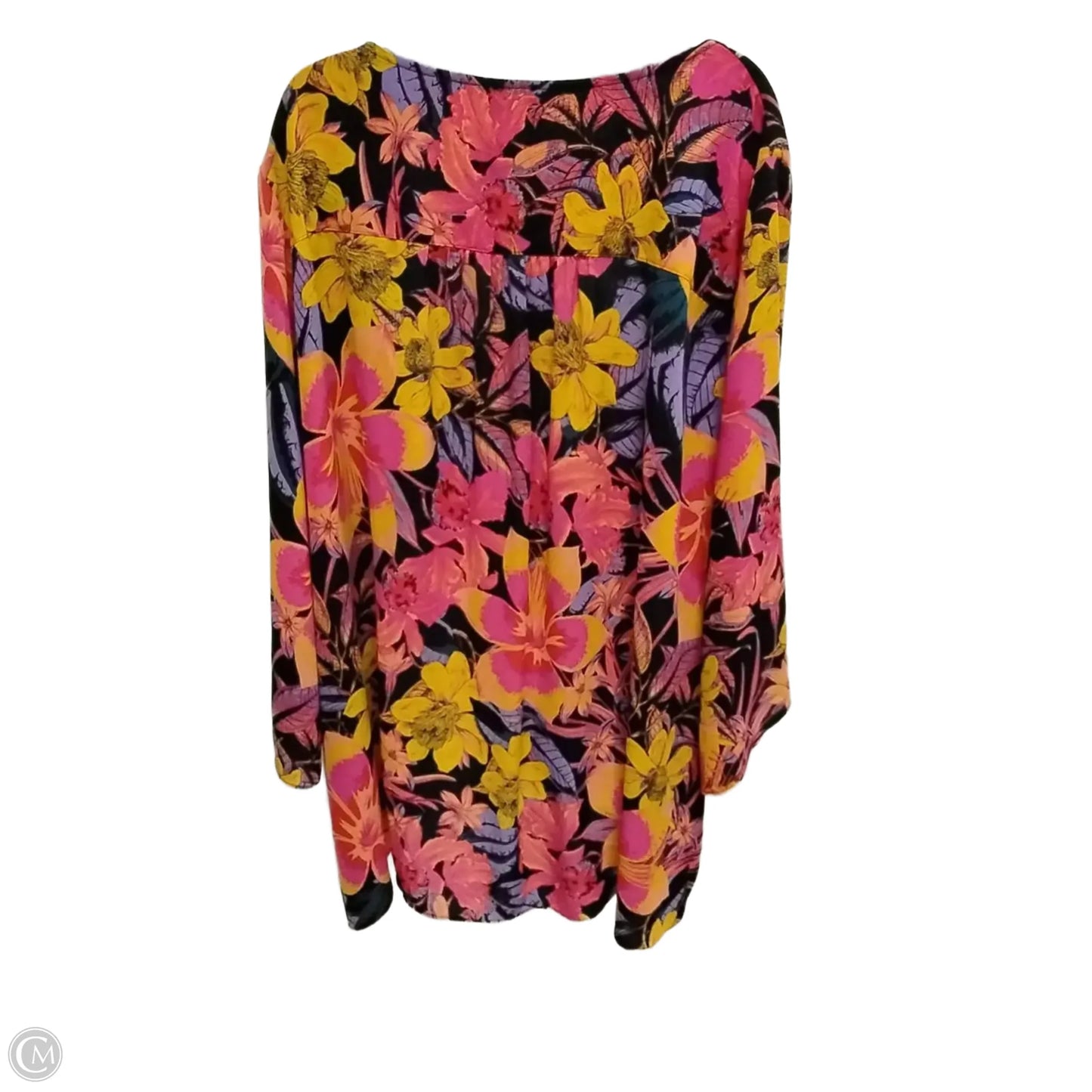Blouse Short Sleeve By Cme In Floral Print, Size: 3x