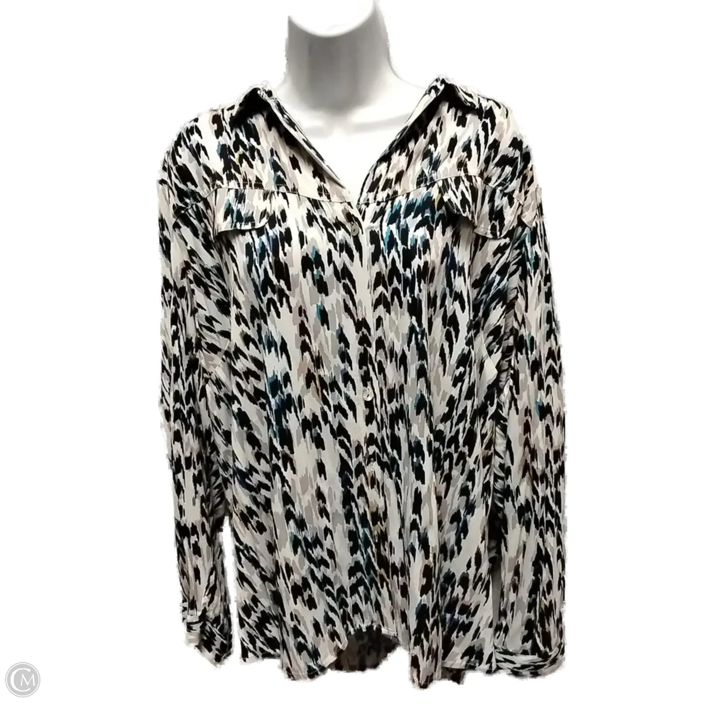 Blouse Long Sleeve By Nic + Zoe In Multi-colored, Size: 2x