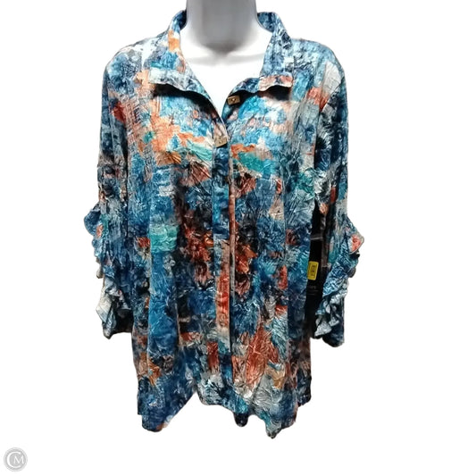 Blouse Long Sleeve By Ali Miles In Multi-colored, Size: M