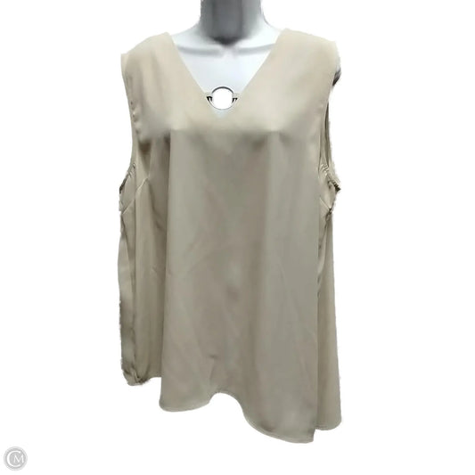 Blouse Sleeveless By Dana Buchman In Cream, Size: Xl