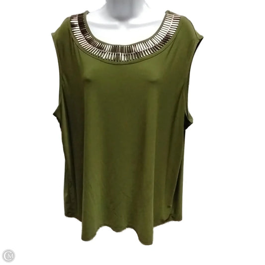 Blouse Sleeveless By Roz And Ali In Green, Size: 2x