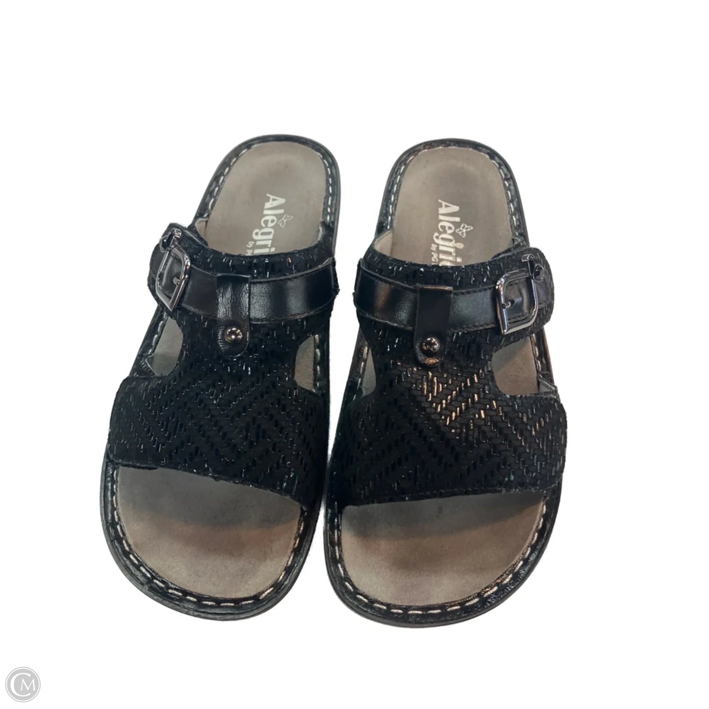 Sandals Flats By Pg In Black & Grey, Size: 7.5
