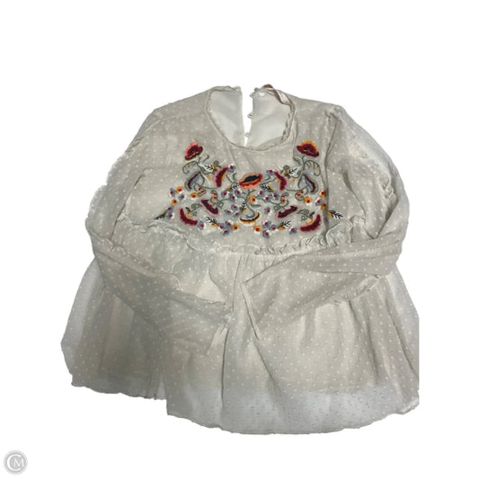 Blouse Long Sleeve By Zara In White, Size: Xs
