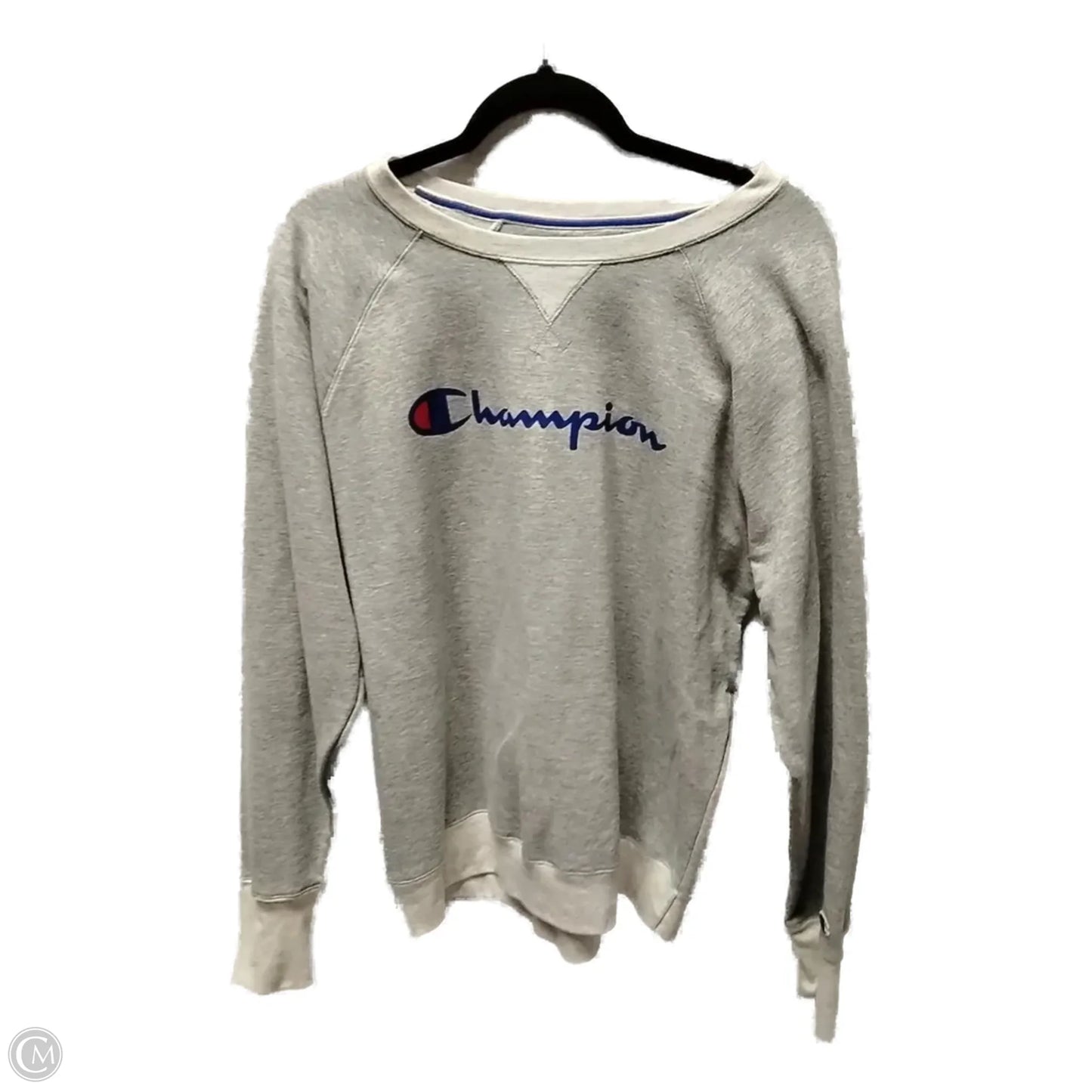 Athletic Top Long Sleeve Crewneck By Champion In Grey, Size: Xl