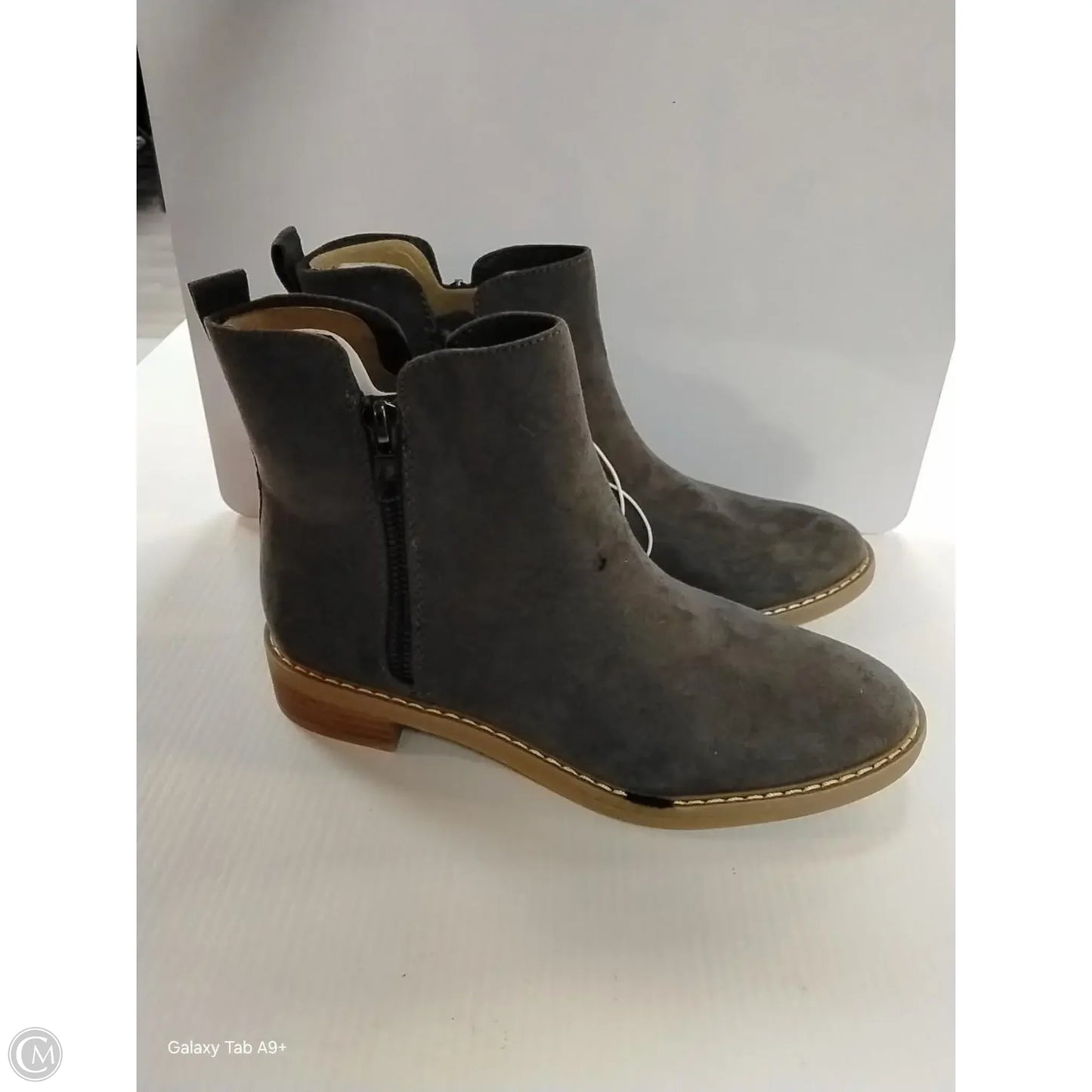 Boots Ankle Heels By Universal Thread In Grey, Size: 5.5
