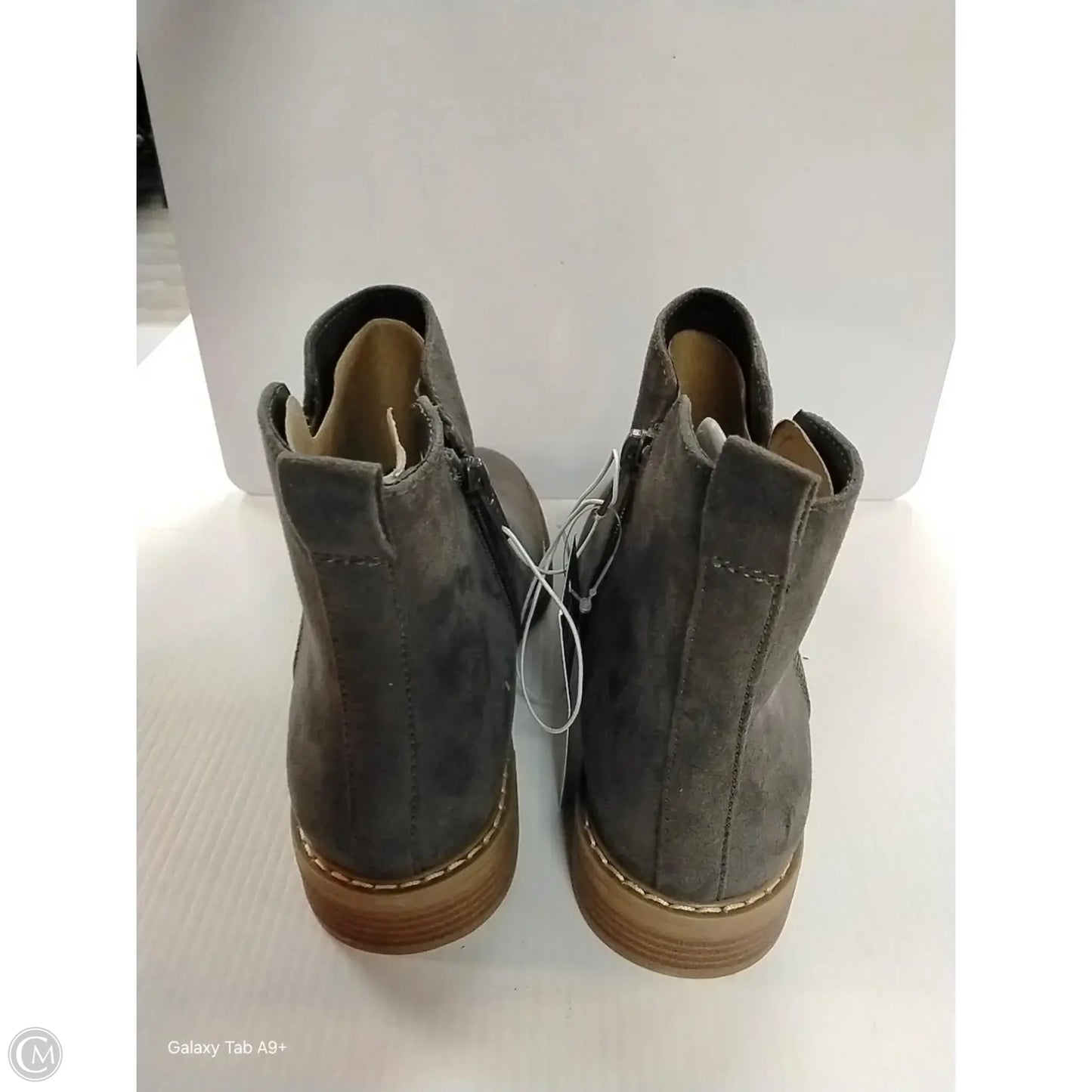 Boots Ankle Heels By Universal Thread In Grey, Size: 5.5
