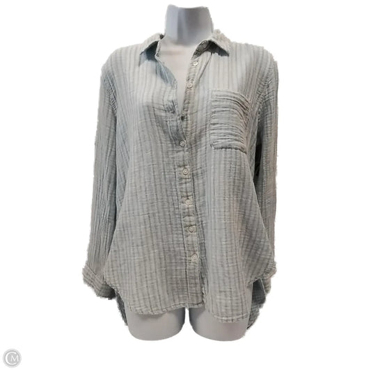 Blouse Long Sleeve By Time And Tru In Plaid Pattern, Size: M