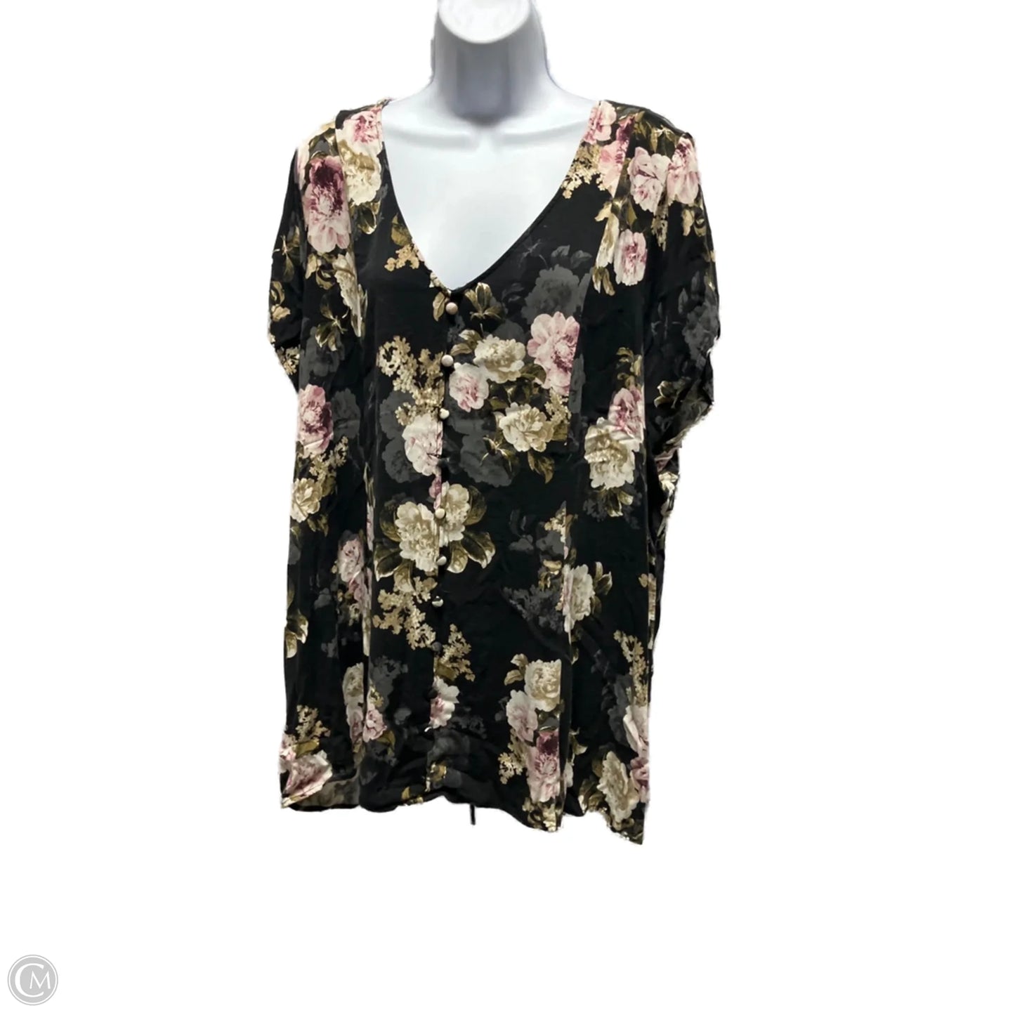 Blouse Short Sleeve By Torrid In Floral Print, Size: 5