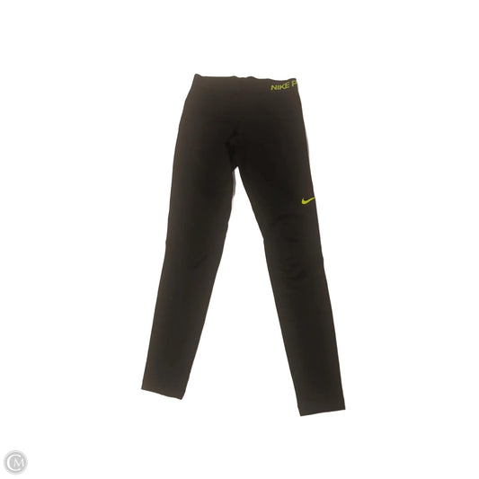Athletic Leggings By Nike Apparel In Black & Green, Size: S
