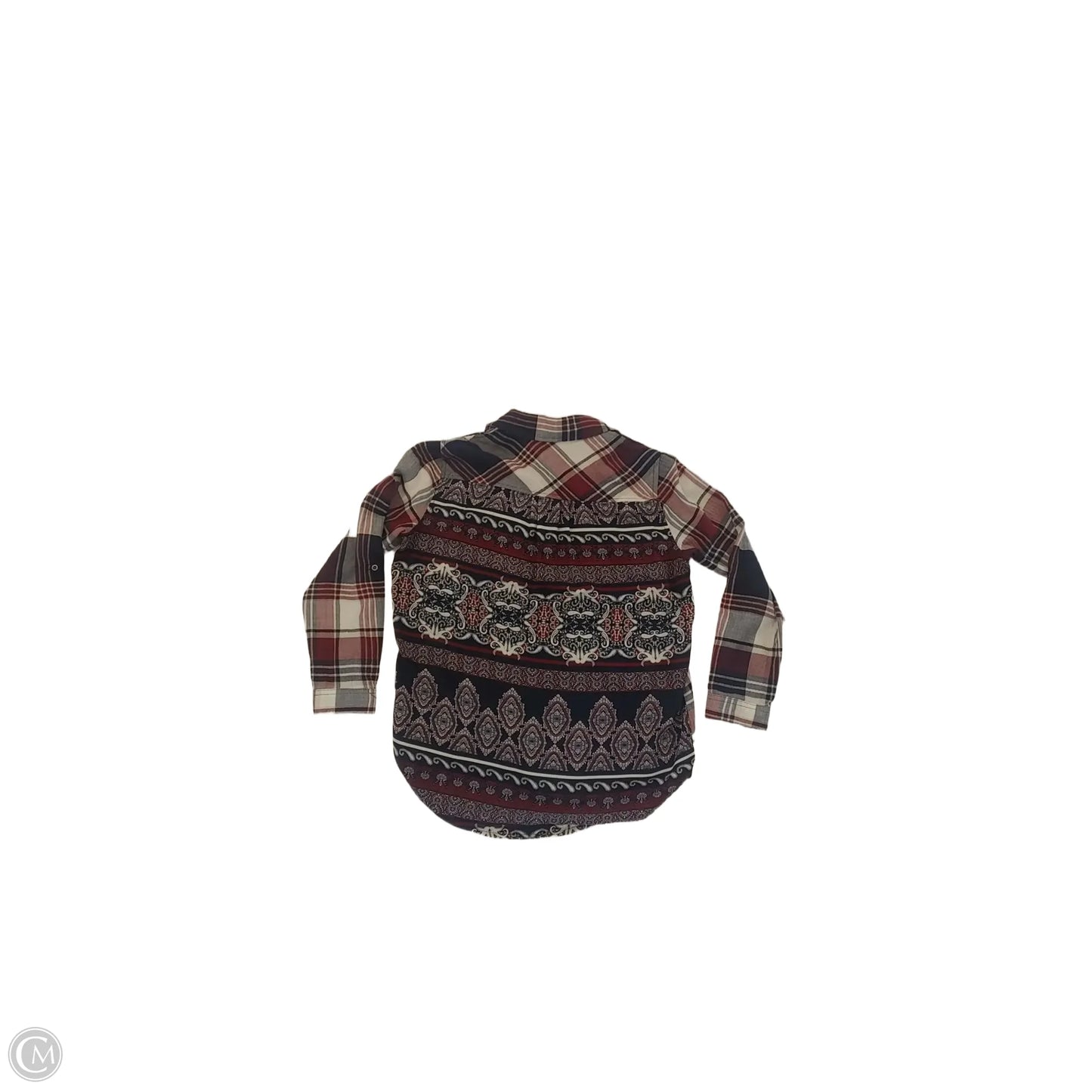 Blouse Long Sleeve By West Bound In Plaid Pattern, Size: Sp