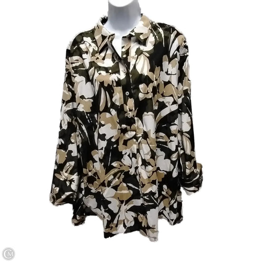 Blouse Long Sleeve By Clothes Mentor In Multi-colored, Size: 4