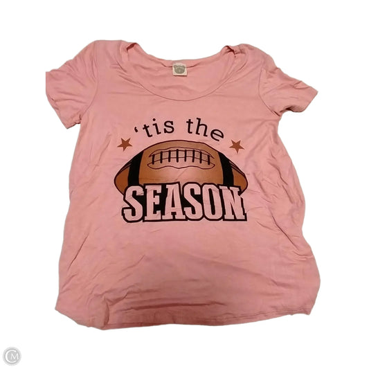 Top Short Sleeve Basic By Color Bear In Pink, Size: S