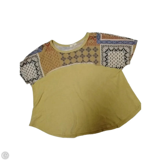 Top Short Sleeve By Easel In Yellow, Size: S