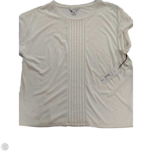 Blouse Short Sleeve By Liz Claiborne In Cream, Size: Xxl