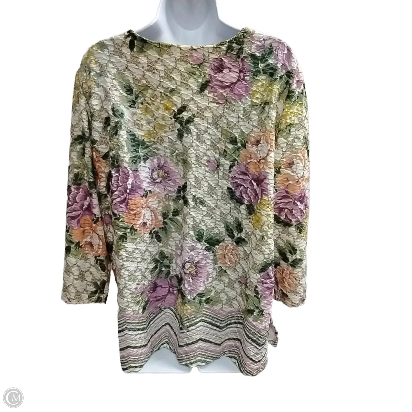 Blouse Long Sleeve By Alfred Dunner In Floral Print, Size: 1x