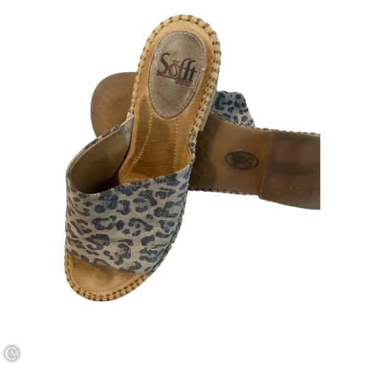Sandals Heels Block By Sofft In Animal Print, Size: 8