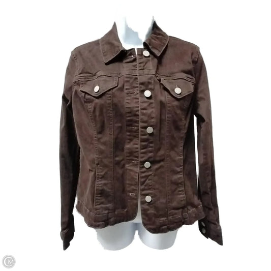 Jacket Denim By Charter Club In Brown, Size: M