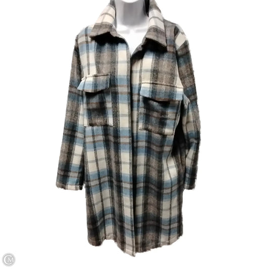 Jacket Fleece By Melloday In Plaid Pattern, Size: L