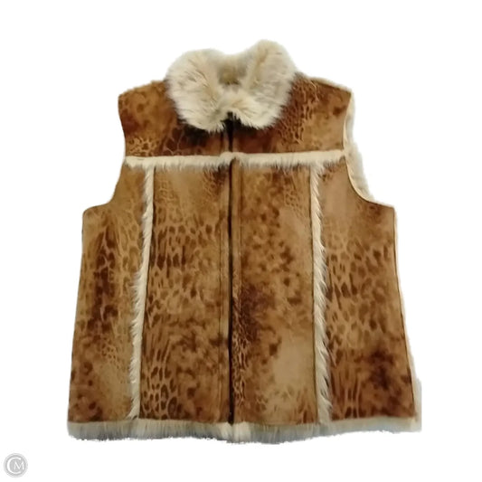 Vest Faux Fur & Sherpa By Lisa International In Brown, Size: M