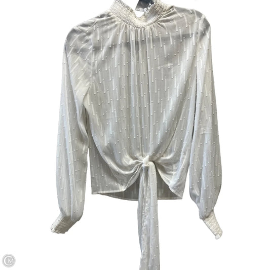 Blouse Long Sleeve By Express In White, Size: Sp
