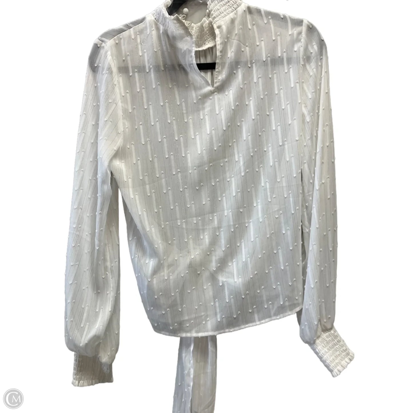 Blouse Long Sleeve By Express In White, Size: Sp