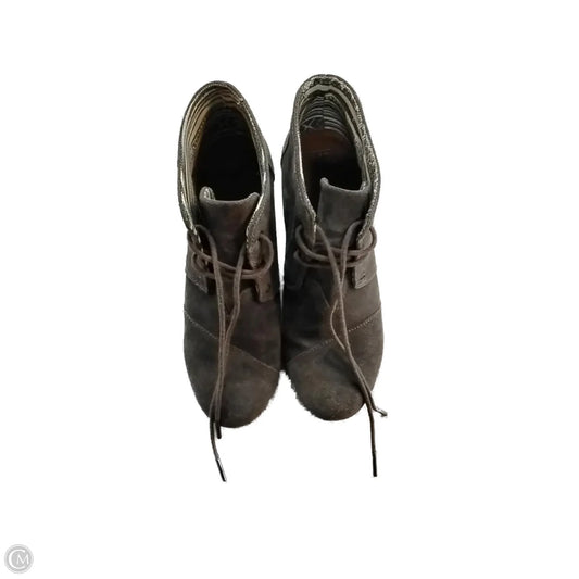 Boots Ankle Heels By Toms In Grey, Size: 8.5