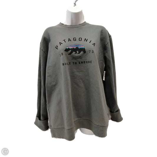 Sweatshirt Crewneck By Patagonia In Grey, Size: L