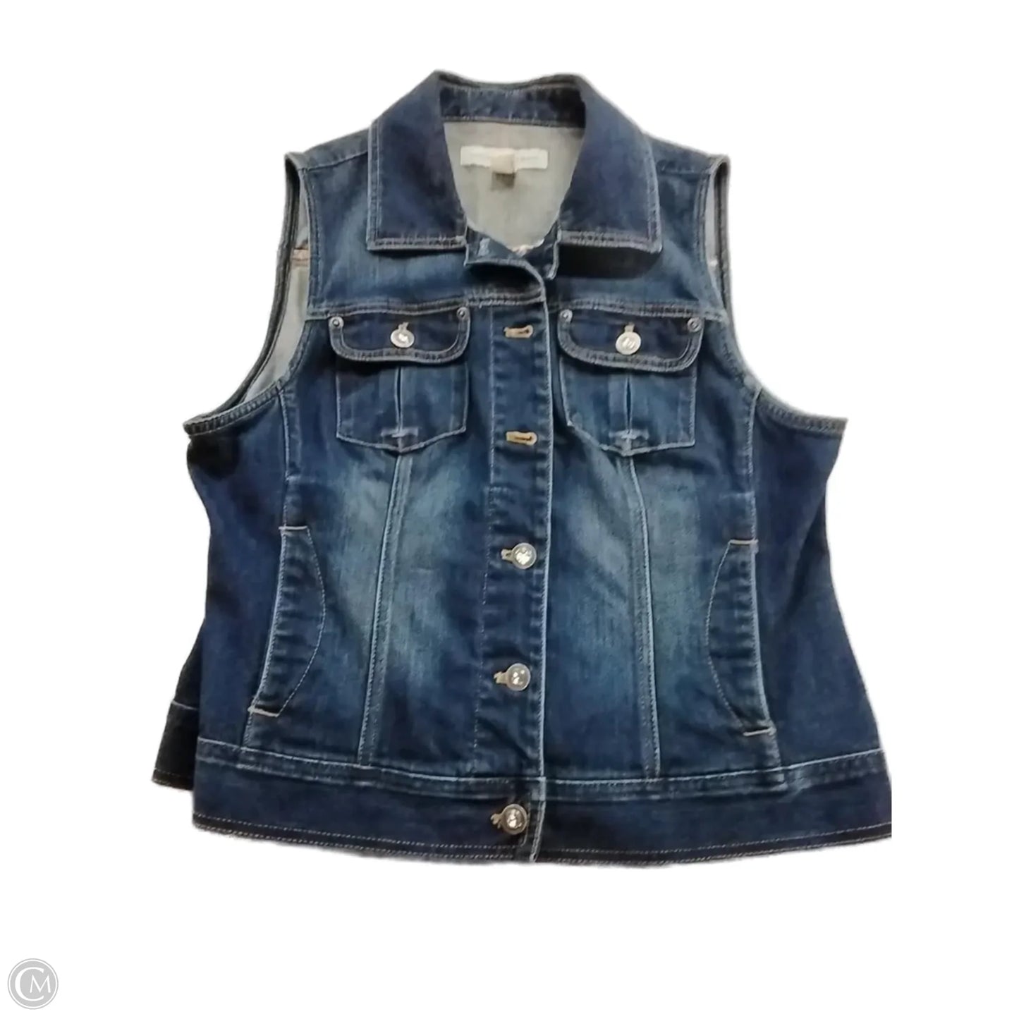 Vest Other By Chicos In Blue Denim, Size: 1