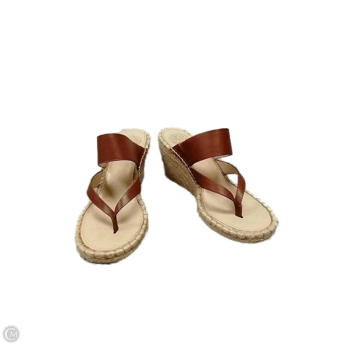 Sandals Heels Wedge By Vince Camuto In Tan, Size: 6