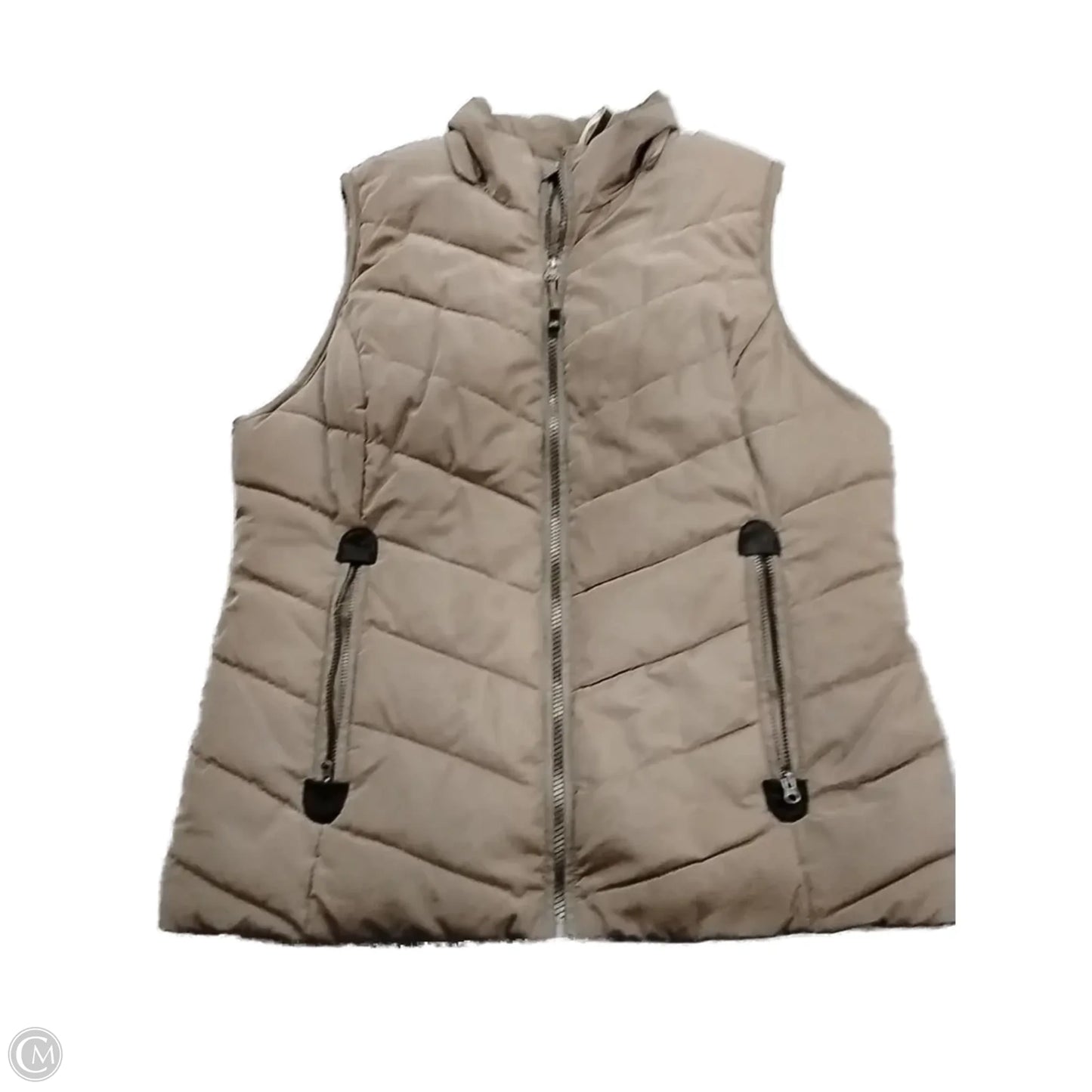 Vest Puffer & Quilted By Green Tea In Tan, Size: L