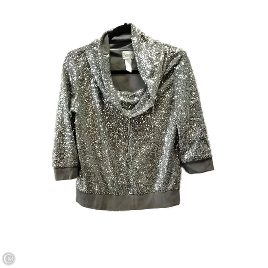Sweatshirt Collar By Zenergy By Chicos In Silver, Size: 0
