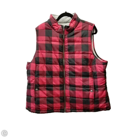 Vest Puffer & Quilted By Natural Reflections In Plaid Pattern, Size: Xxl