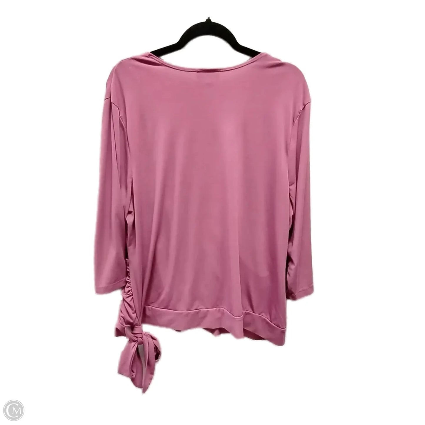 Top Short Sleeve By Apt 9 In Brown & Pink, Size: 2x