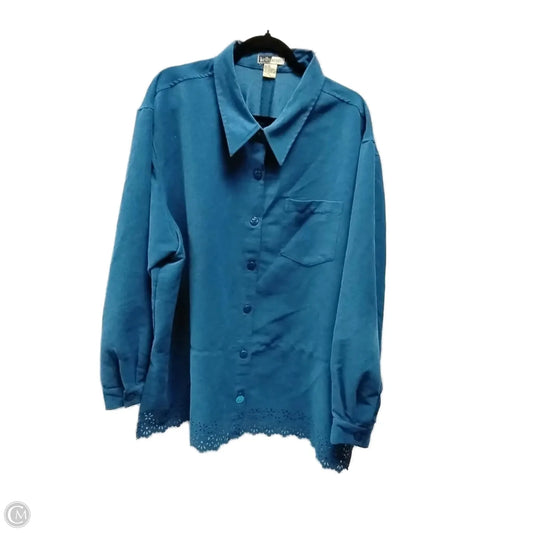Top Short Sleeve By Apt 9 In Blue & Gold, Size: 2x